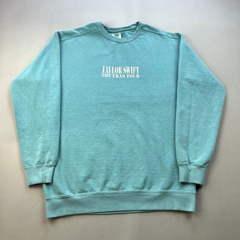 Taylor Swift Sweatshirt The Eras Tour Adult Medium Turquoise Green Concert Album